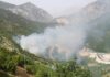Genga, incendio lungo la linea ferroviarie, in volo elicottero e canadair