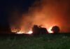Incendio a Senigallia nei pressi della complanare