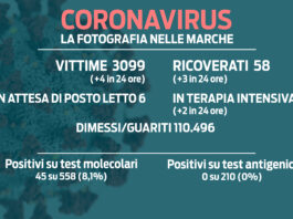Quattro nuovi decessi nelle Marche, aumenta incidenza su 100mila abitanti