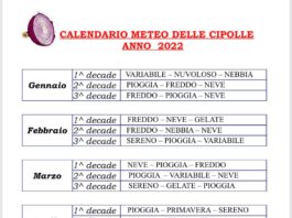 Piove, c’è il sole… Il Calendario delle Cipolle 2022 secondo la tradizione jesina di Alfio Lillini Piove, c'è il sole... Il Calendario delle Cipolle 2022 secondo la tradizione jesina di Alfio Lillini