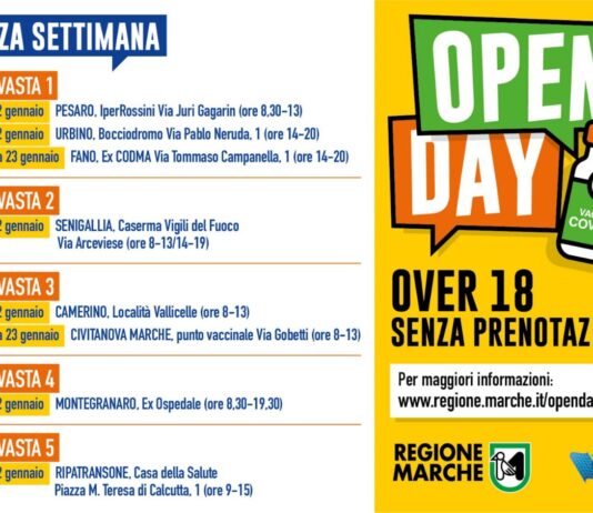 Open day vaccinali il prossimo week end
