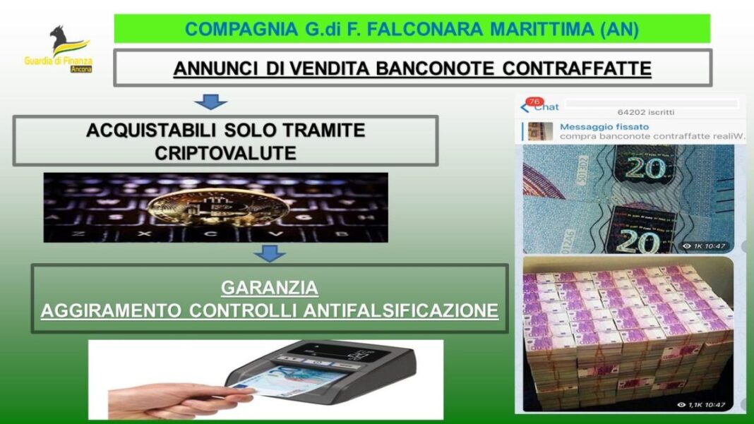 Gdf oscura 17 canali Telegram vendita banconote contraffatte