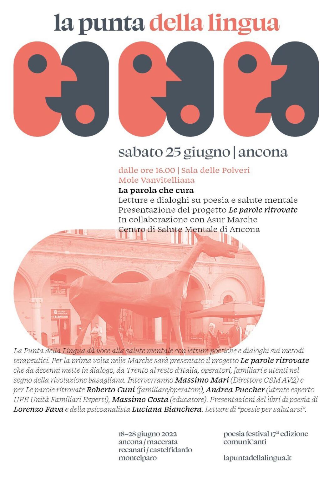 "La parola che cura" la Salute Mentale: appuntamento sabato 25 Giugno alla Mole di Ancona "La parola che cura" la Salute Mentale: appuntamento sabato 25 Giugno alla Mole di Ancona