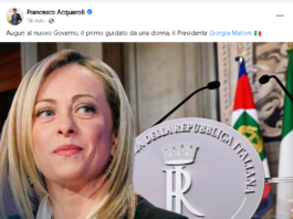 Meloni nuova premier presenta la lista dei ministri. Tra i primi a congratularsi il governatore Acquaroli