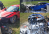 Incidente tra due Ferrari, una prende fuoco