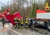 Arquata. Camion si intraversa lungo la Salaria, intervento dei vigili del fuoco