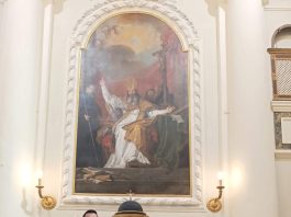 Pieve Torina. Torna dopo il restauro il dipinto di Sant’Agostino