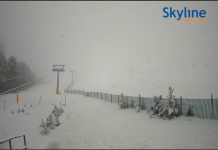 Neve di maggio sui Sibillini, pioggia e vento ovunque. Ma per domenica il meteo è in miglioramento