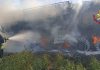 Castelfidardo. In fiamme una mietitrebbia, intervento dei vigili del fuoco