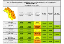 L’afa ha le ore contate. In arrivo forti temporali nelle Marche, con possibili grandinate e raffiche di vento: un martedì di allerta giallo-arancione