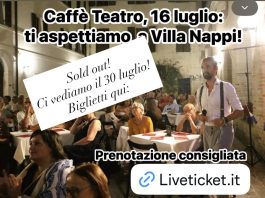 Biglietti esauriti per Caffè Teatro di Giovedì. La serata sarà riproposta su èTV Canale 12. Il 30 Luglio anche Luca Pagliari nel format Inteatro e Comune di Polverigi caffè teatro polverigi villa nappi maurizio socci eco demolizioni ètv marche