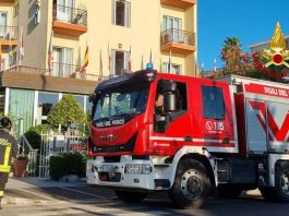 Grottammare. Principio d’incendio in un hotel, Vigili del Fuoco sul posto